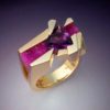 Unique Ring with Amethyst & Pink Druse