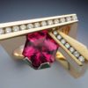 Yellow & White Gold, Pink Tourmaline, & Diamond ring