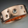 14k Rose Gold Man’s Ring with Meteorite Craters