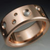 14k Rose Gold Man’s Ring with Meteorite Craters