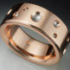 14k Rose Gold Man’s Ring with Meteorite Craters
