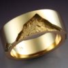 14k Gold Man’s Band with rock texture