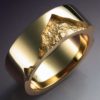 14k Gold Man’s Band with rock texture